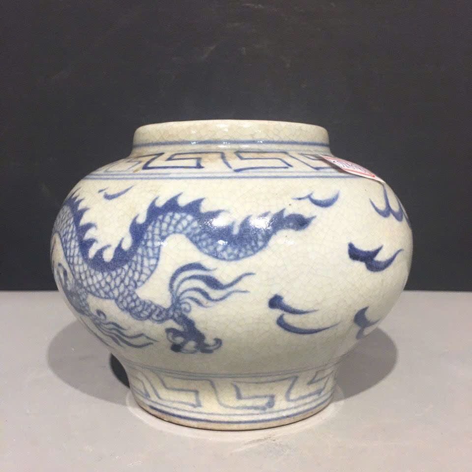  Hũ Rồng men già rạn rõ vẽ tay sưu tầm BKCECN-9542 