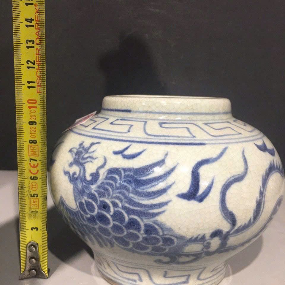  Hũ Rồng men già rạn rõ vẽ tay sưu tầm BKCECN-9542 