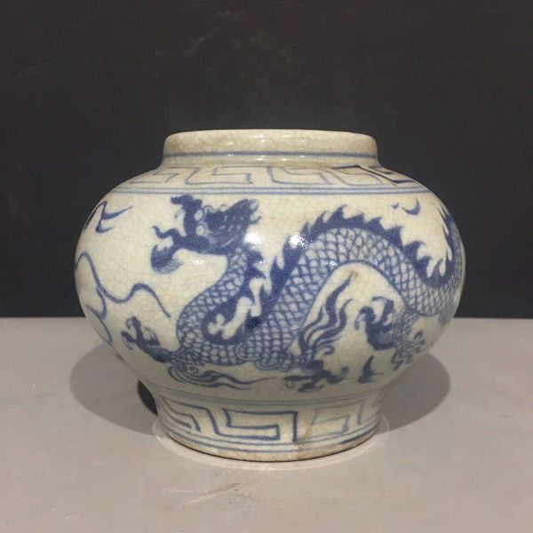  Hũ Rồng men già rạn rõ vẽ tay sưu tầm BKCECN-9542 