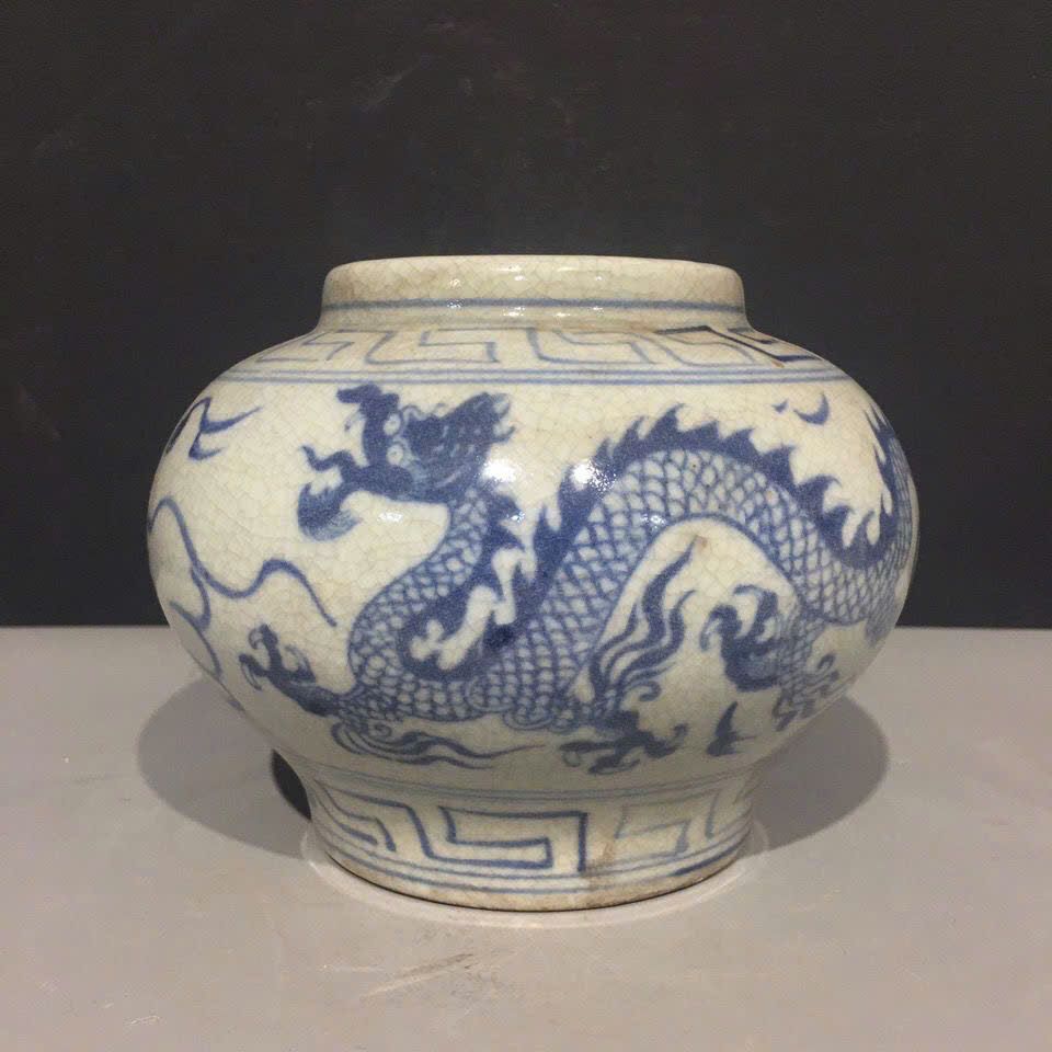  Hũ Rồng men già rạn rõ vẽ tay sưu tầm BKCECN-9542 