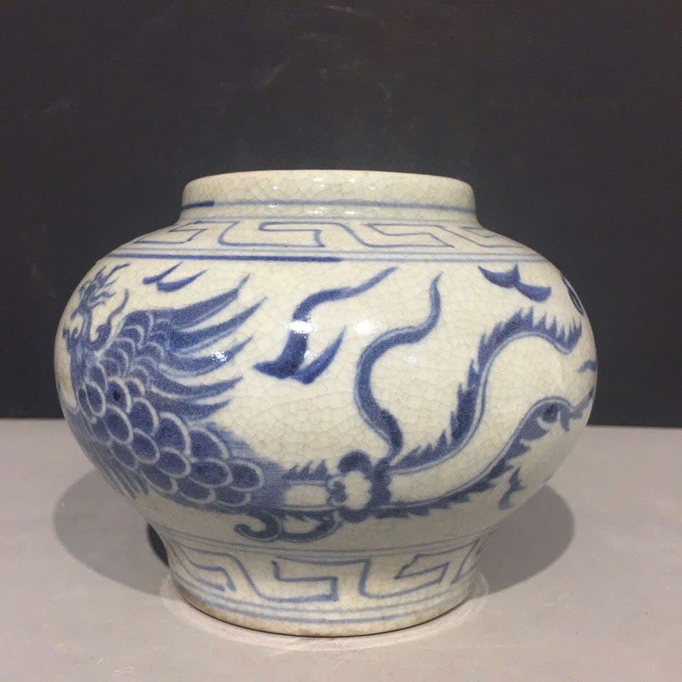  Hũ Rồng men già rạn rõ vẽ tay sưu tầm BKCECN-9542 