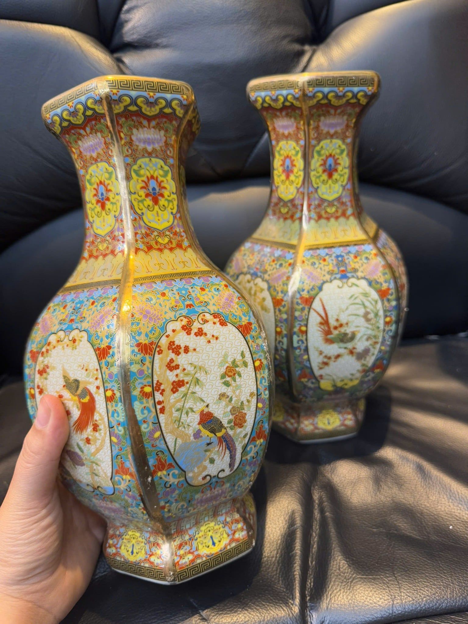  Bình Đa Giác Hoa Điểu sưu tầm BKCECN-9564 