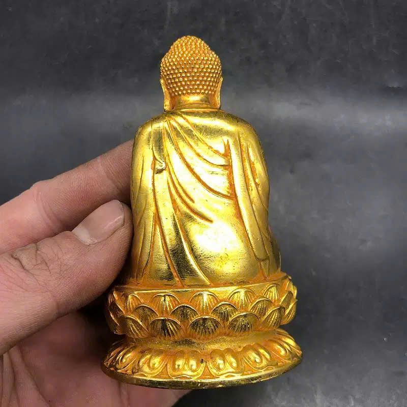  Tượng A Di Đà đồng xưa sưu tầm mạ vàng BKMECN-9513 