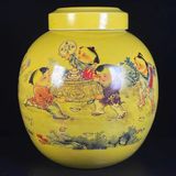  Hũ trà xưa men màu sưu tầm BKCECN-9553 