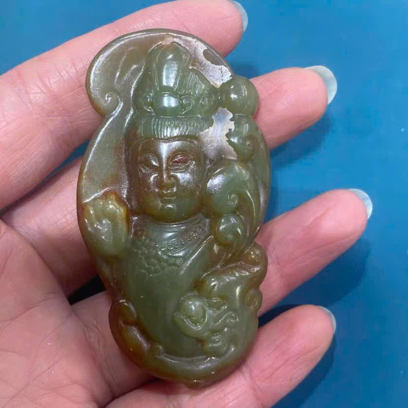  Mặt Phật Quan Âm Ngọc xưa sưu tầm BKSTCN-9485 