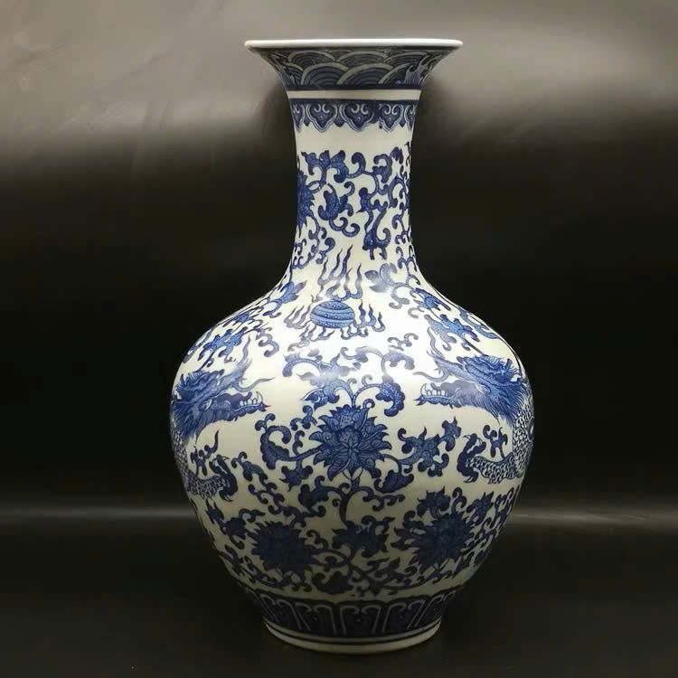  Bình Gốm Rồng Hoa Dây xưa sưu tầm BKCECN-9605 