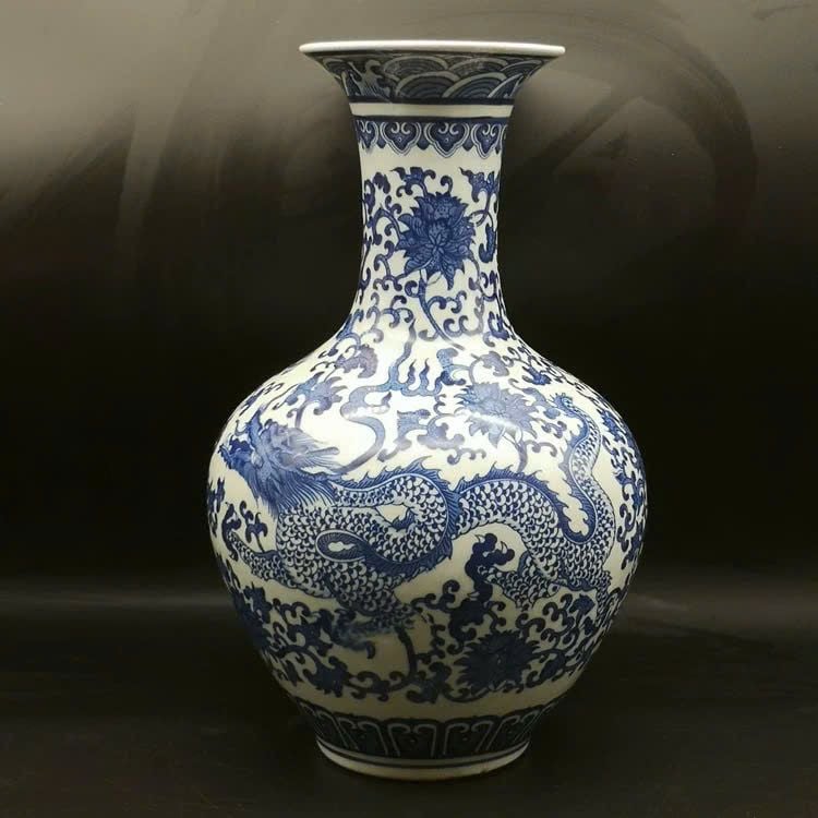  Bình Gốm Rồng Hoa Dây xưa sưu tầm BKCECN-9605 