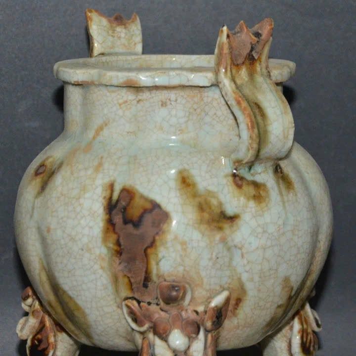  Lư Hương 3 chân men rạn già hàng xưa sưu tầm BKCECN-9607 