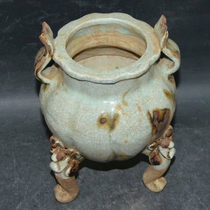  Lư Hương 3 chân men rạn già hàng xưa sưu tầm BKCECN-9607 