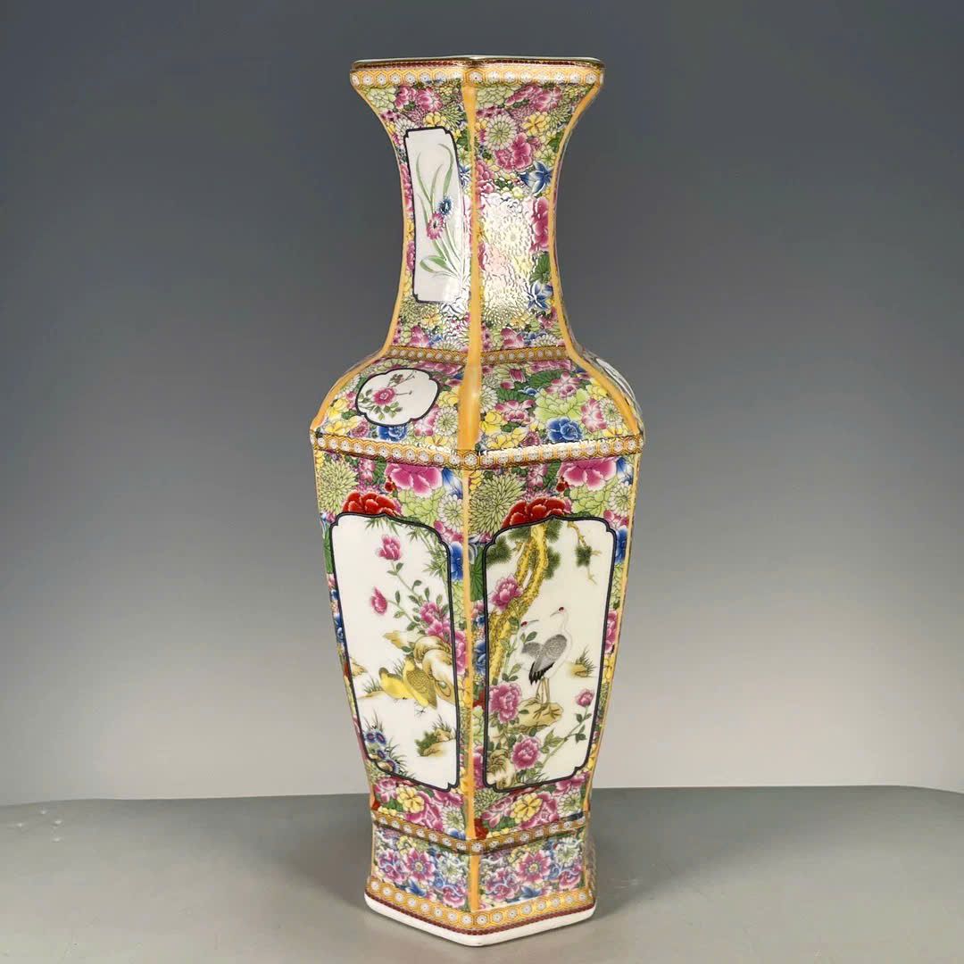  Bình Đa Giác Gấm Hoa sưu tầm BKCECN-9609 