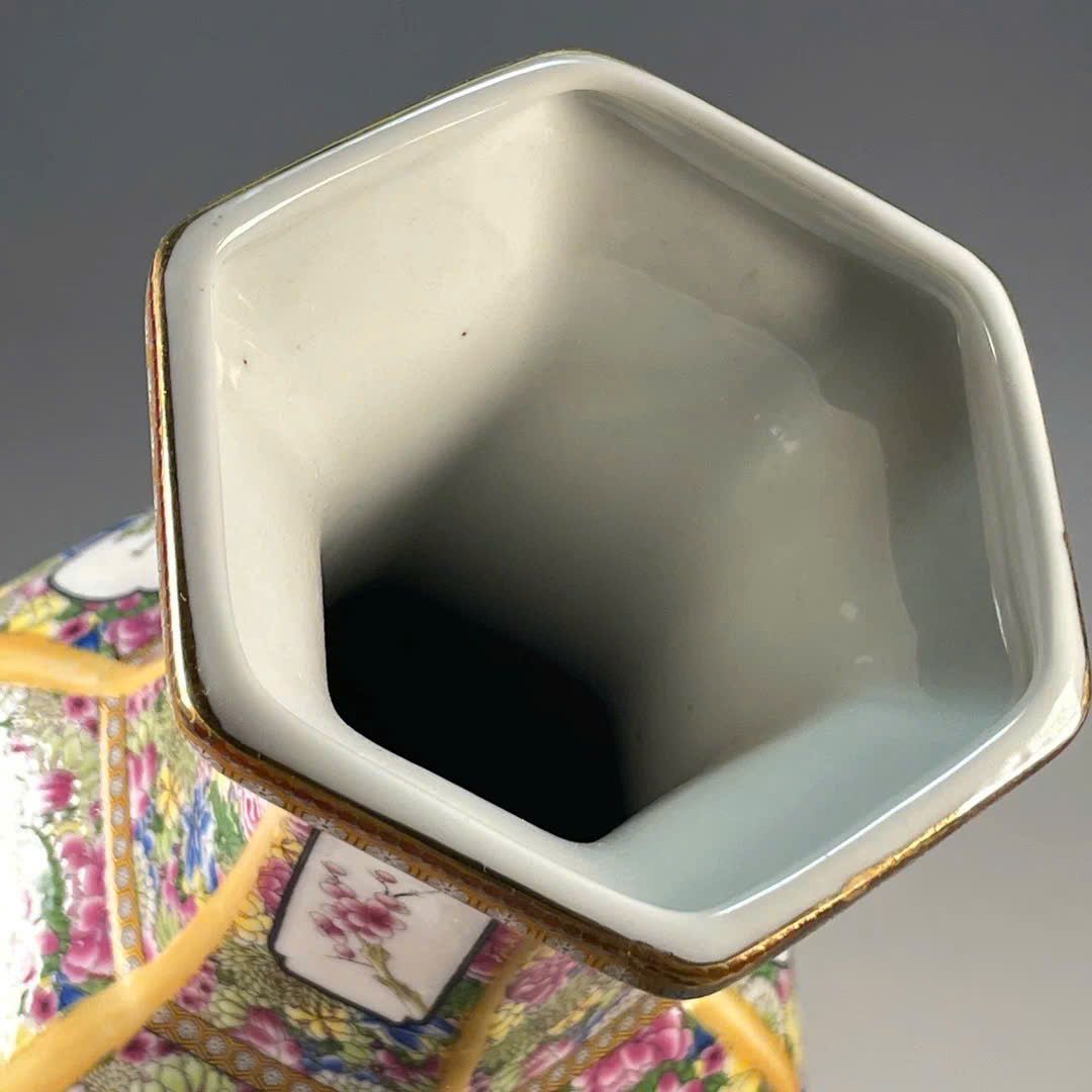  Bình Đa Giác Gấm Hoa sưu tầm BKCECN-9609 