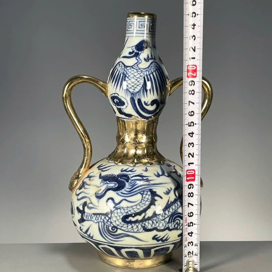  Bình Hồ Lô họa tiết vẽ tay Rồng – Phượng BKCECN-9624 