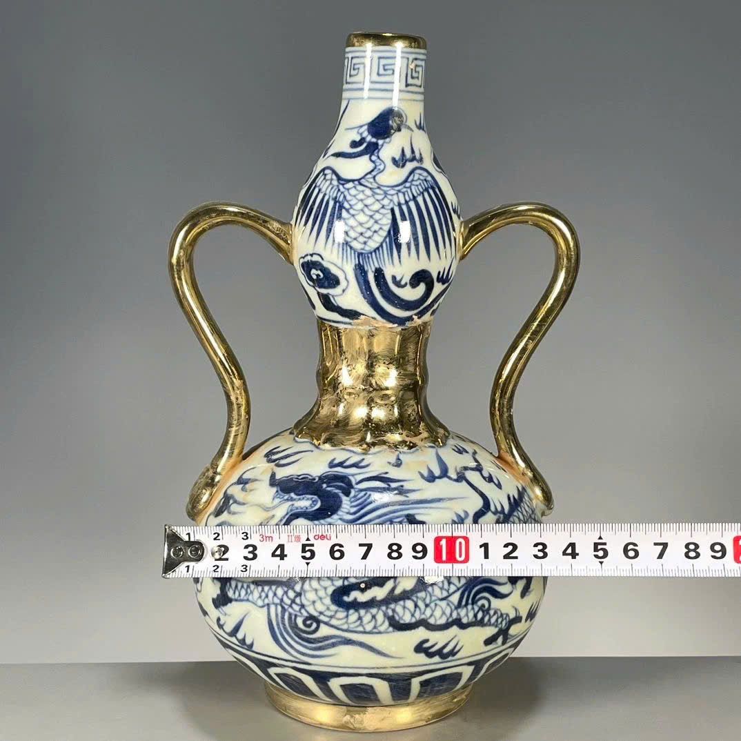  Bình Hồ Lô họa tiết vẽ tay Rồng – Phượng BKCECN-9624 