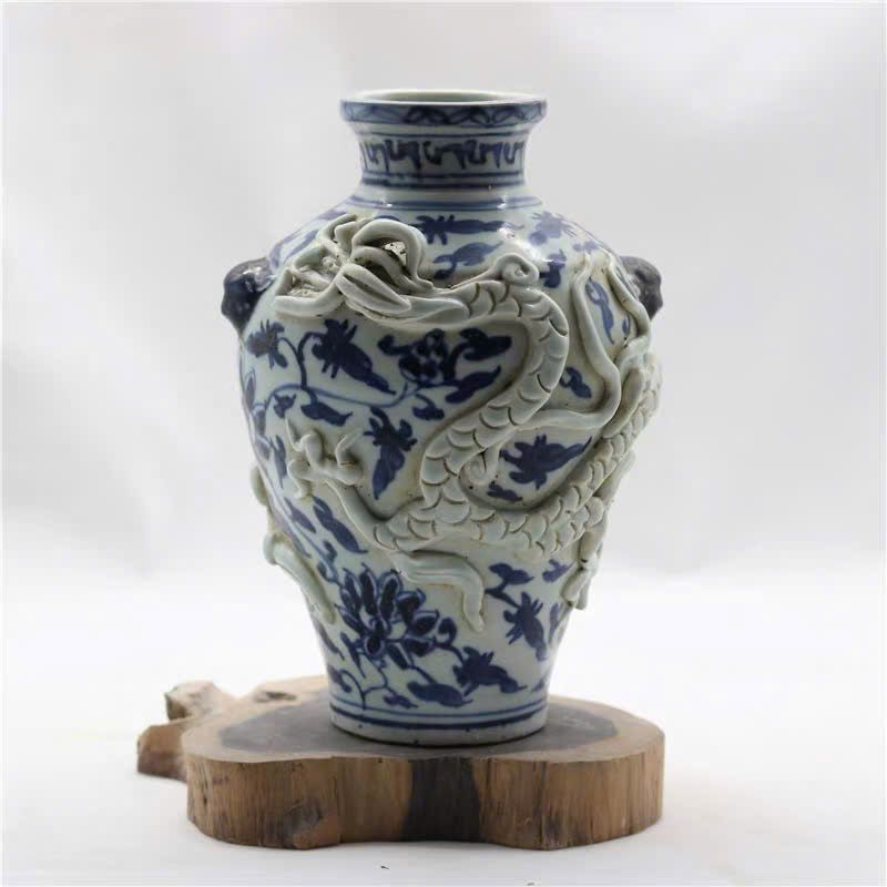  Bình Sứ Xanh vẽ Rồng sưu tầm BKCECN-9626 