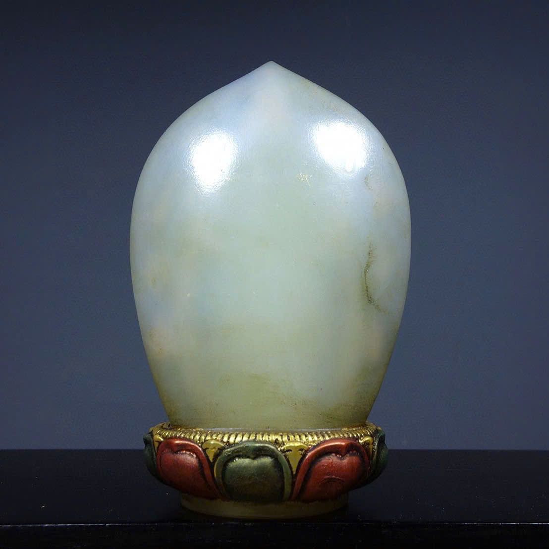  Tượng Phật A Di Đà tọa sen sau trạm khắc Bát Bửu BKSTCN-9502 