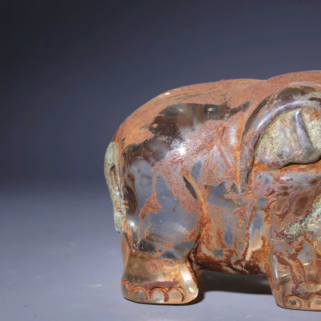  Khối Pha Lê Voi xưa sưu tầm  BKSTCN-9505 