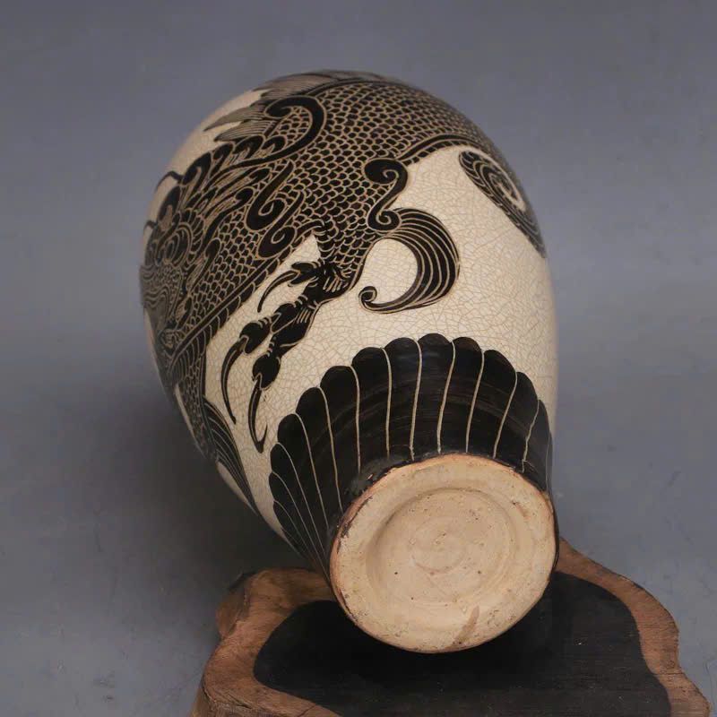  Bình gốm xưa họa tiết Rồng uốn lượn quanh thân BKCECN-9649 