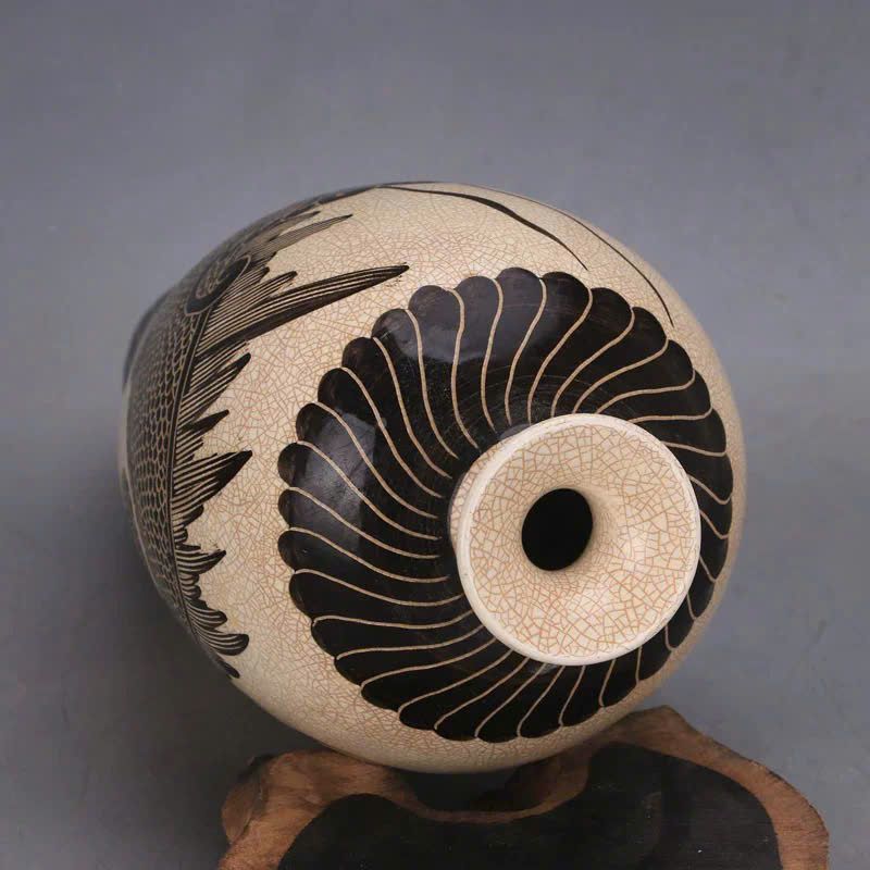  Bình gốm xưa họa tiết Rồng uốn lượn quanh thân BKCECN-9649 