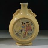  Bình Dẹt hoạ tiết Mỹ Nhân đồ sưu tầm BKCECN-9658 