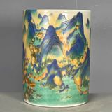  Ống sứ hoạ tiết Cao Sơn Lưu Thuỷ sưu tầm BKCECN-9664 