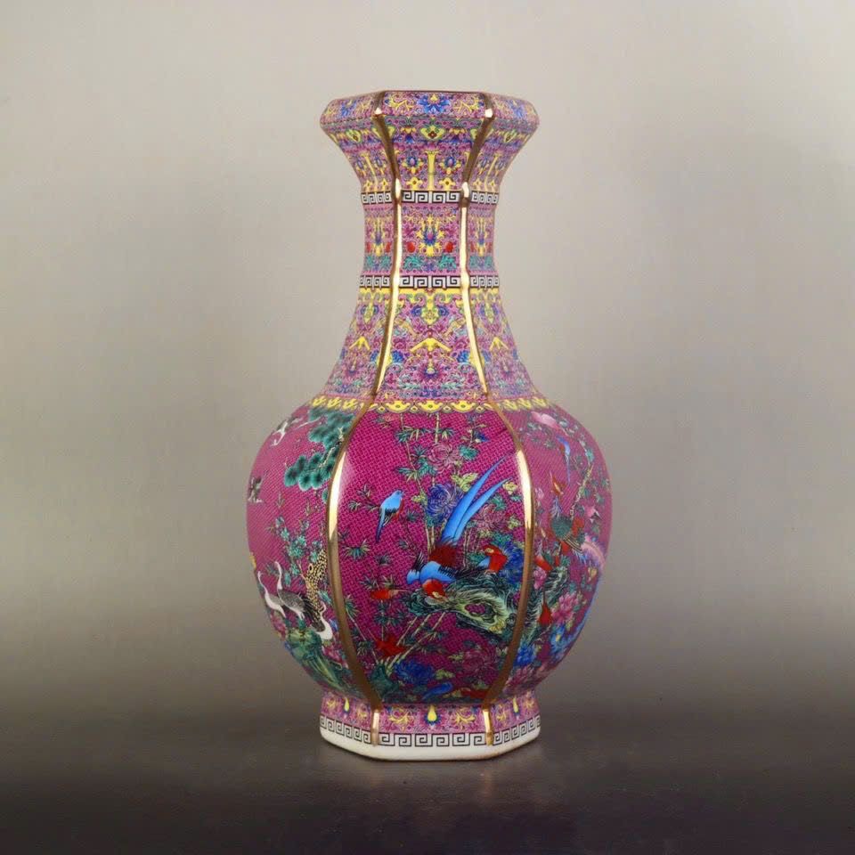  Bình đa giác khổng tước Liên hoa BKCECN-9677 