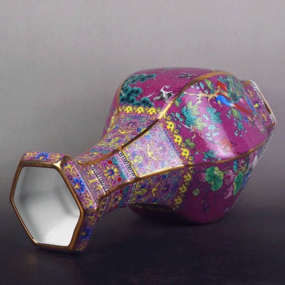  Bình đa giác khổng tước Liên hoa BKCECN-9677 