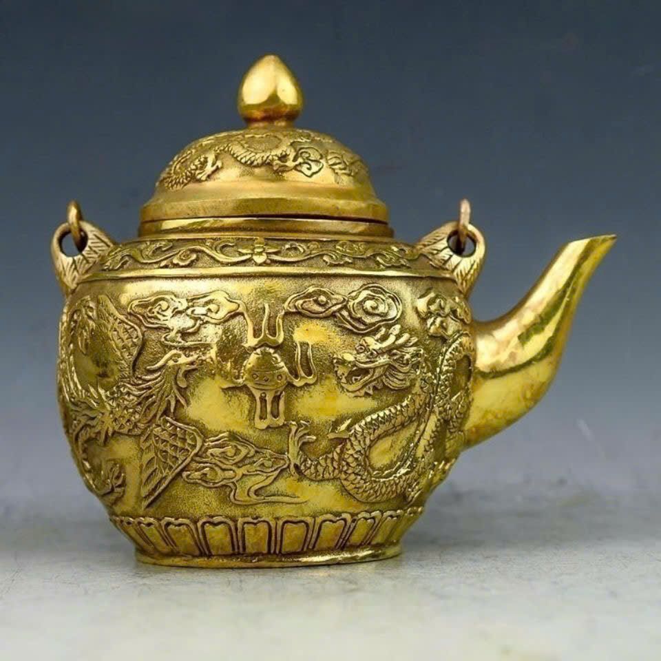  Ấm Song Long đồng BKMECN-9535 