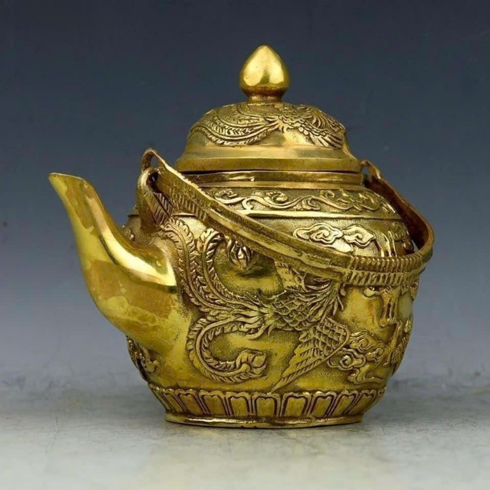  Ấm Song Long đồng BKMECN-9535 