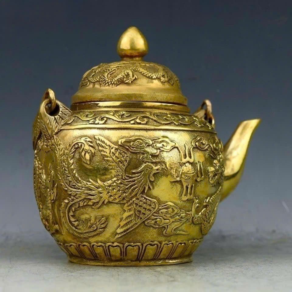  Ấm Song Long đồng BKMECN-9535 