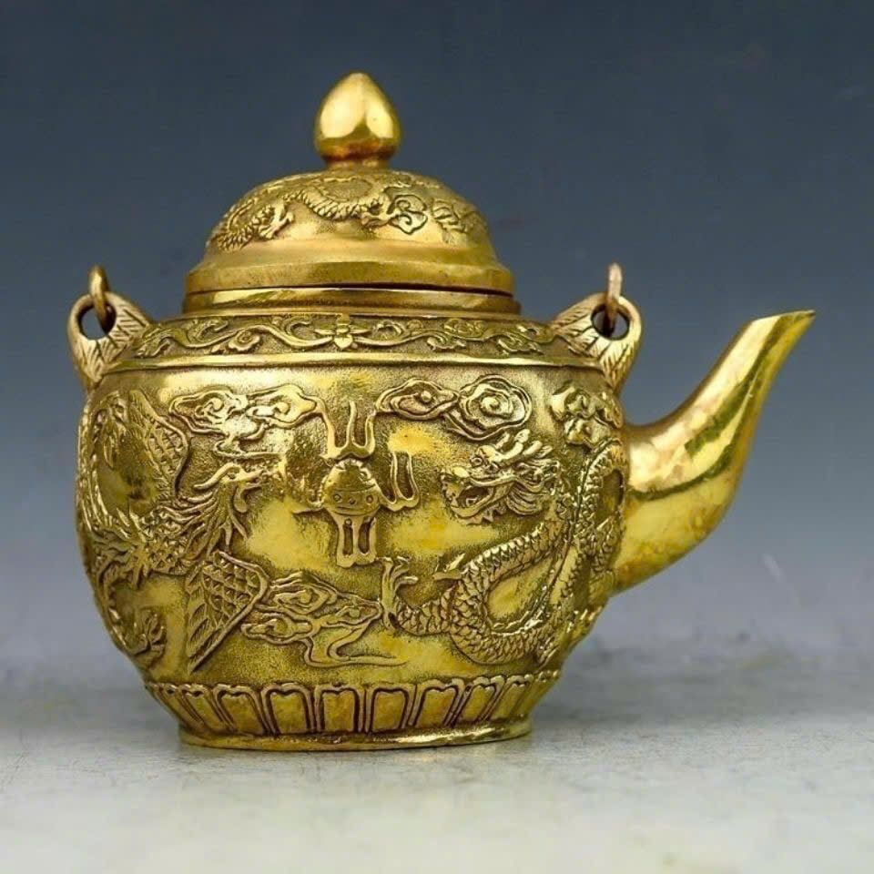  Ấm Song Long đồng BKMECN-9535 