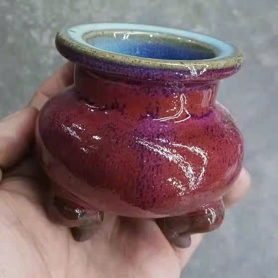  Lư 3 chân men già nung củi lBKCECN-9689 