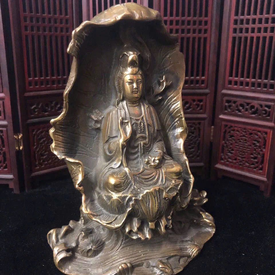  Tượng Phật Quan Âm tọa sen sưu tầm BKMECN-9546 