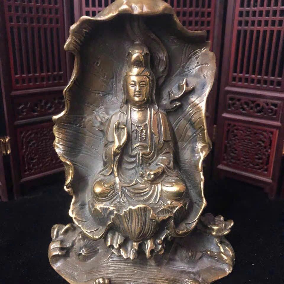  Tượng Phật Quan Âm tọa sen sưu tầm BKMECN-9546 