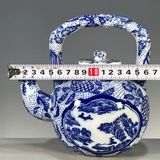  Ấm gốm vẽ tay men xanh sưu tầm BKCECN-9696 