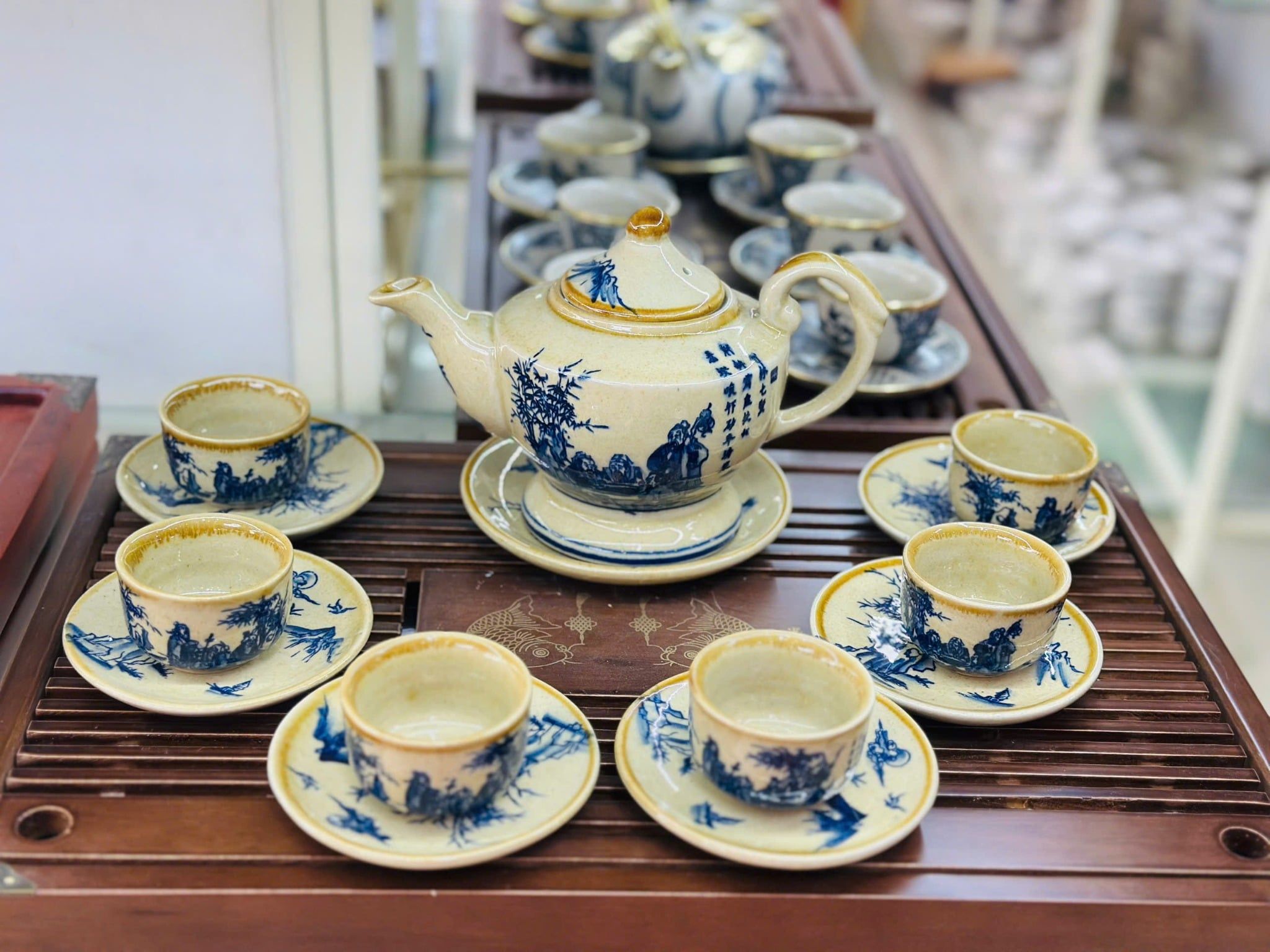  Bộ ấm chén lư men mật BKCECN-9717 