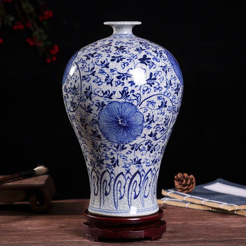  Bình sưu tầm Hoạ Hoa Dây cổ kín thân BKCECN-9709 