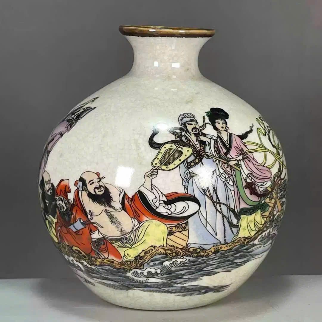  Bình họa tiết Bát Tiên Quá Hải sưu tầm BKCECN-9711 