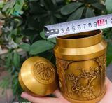  Hũ trà đồng vàng Tứ Quý BKMECN-9553 