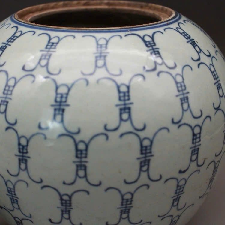  Hũ dưa hấu men xanh vẽ tay họa tiết chữ Thọ BKCECN-9742 