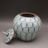  Hũ dưa hấu men xanh vẽ tay họa tiết chữ Thọ BKCECN-9742 