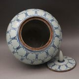  Hũ dưa hấu men xanh vẽ tay họa tiết chữ Thọ BKCECN-9742 