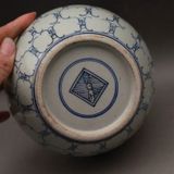  Hũ dưa hấu men xanh vẽ tay họa tiết chữ Thọ BKCECN-9742 