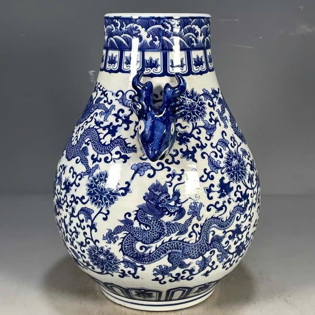  Bình Đầu hươu hai tai hoạ phẩm kín thân sưu tầm BKCECN-9746 