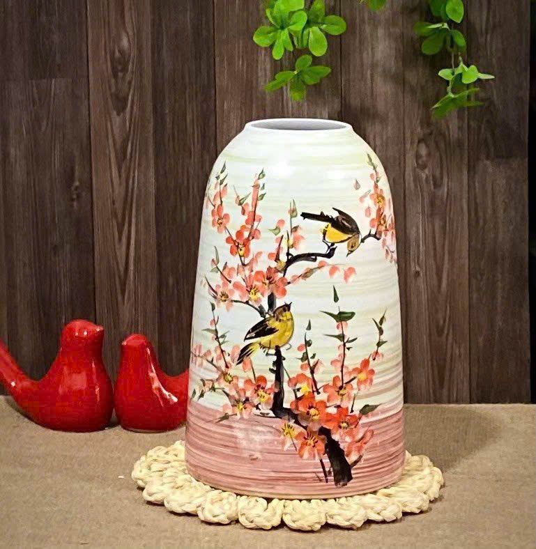  Bình gốm cắm hoa dáng chuông vẽ tay BKCECN-9913 