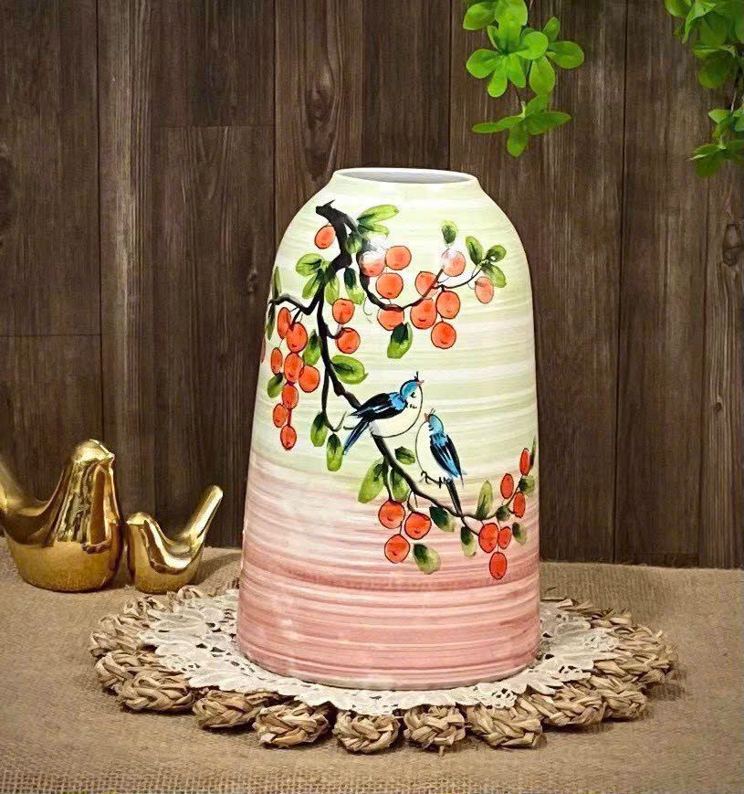  Bình gốm cắm hoa dáng chuông vẽ tay BKCECN-10166 