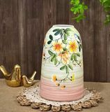  Bình gốm cắm hoa dáng chuông họa tiết hoa gốm sứ Bát Tràng BKCECN-10169 