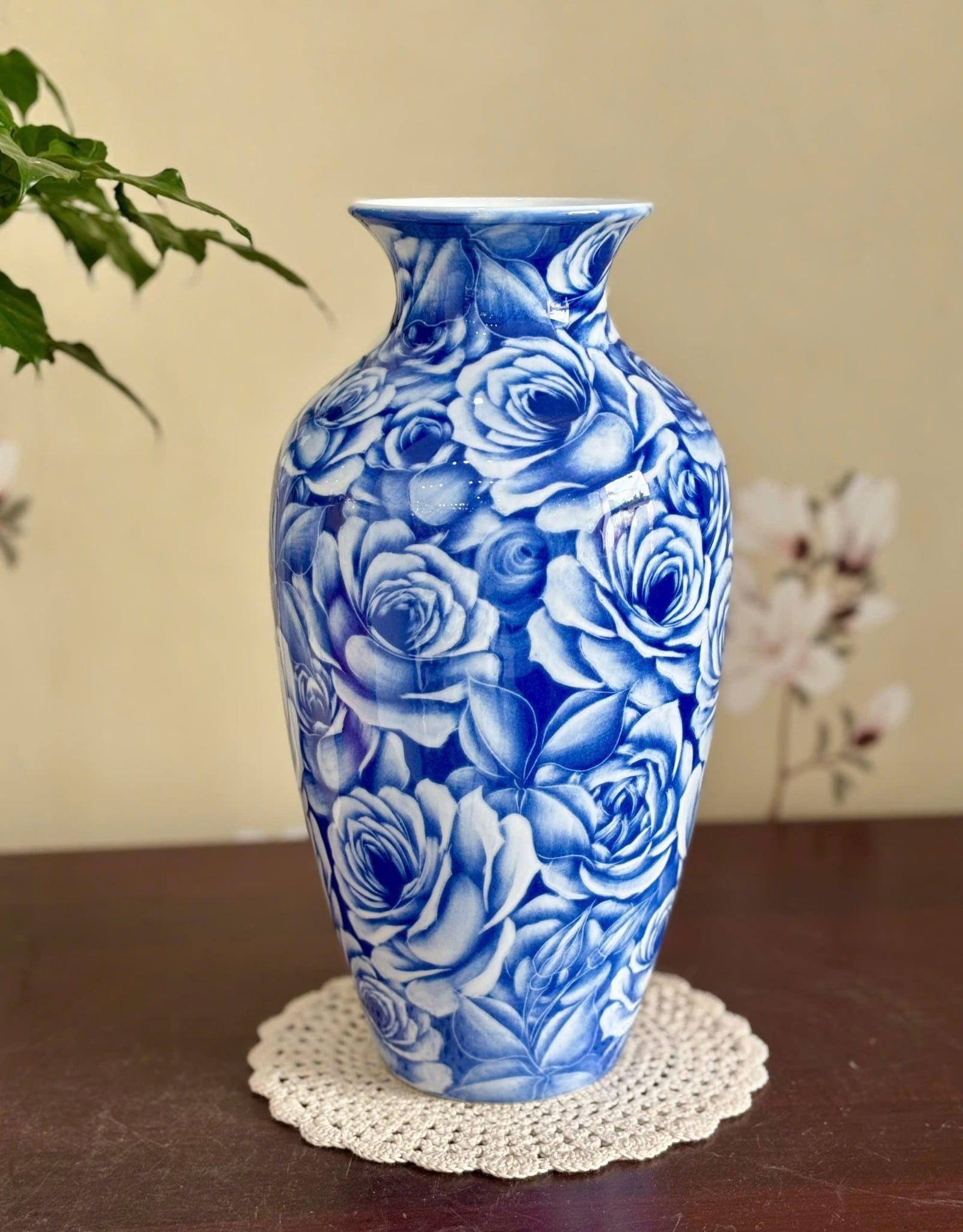  Bình cắm hoa màu xanh gốm sứ Bát Tràng BKCECN-9830 