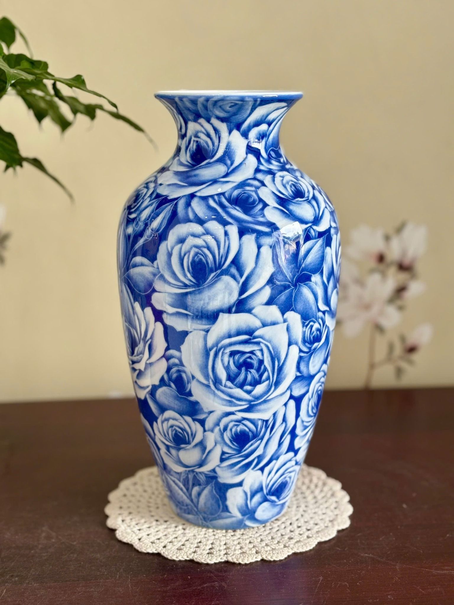  Bình cắm hoa màu xanh gốm sứ Bát Tràng BKCECN-9830 