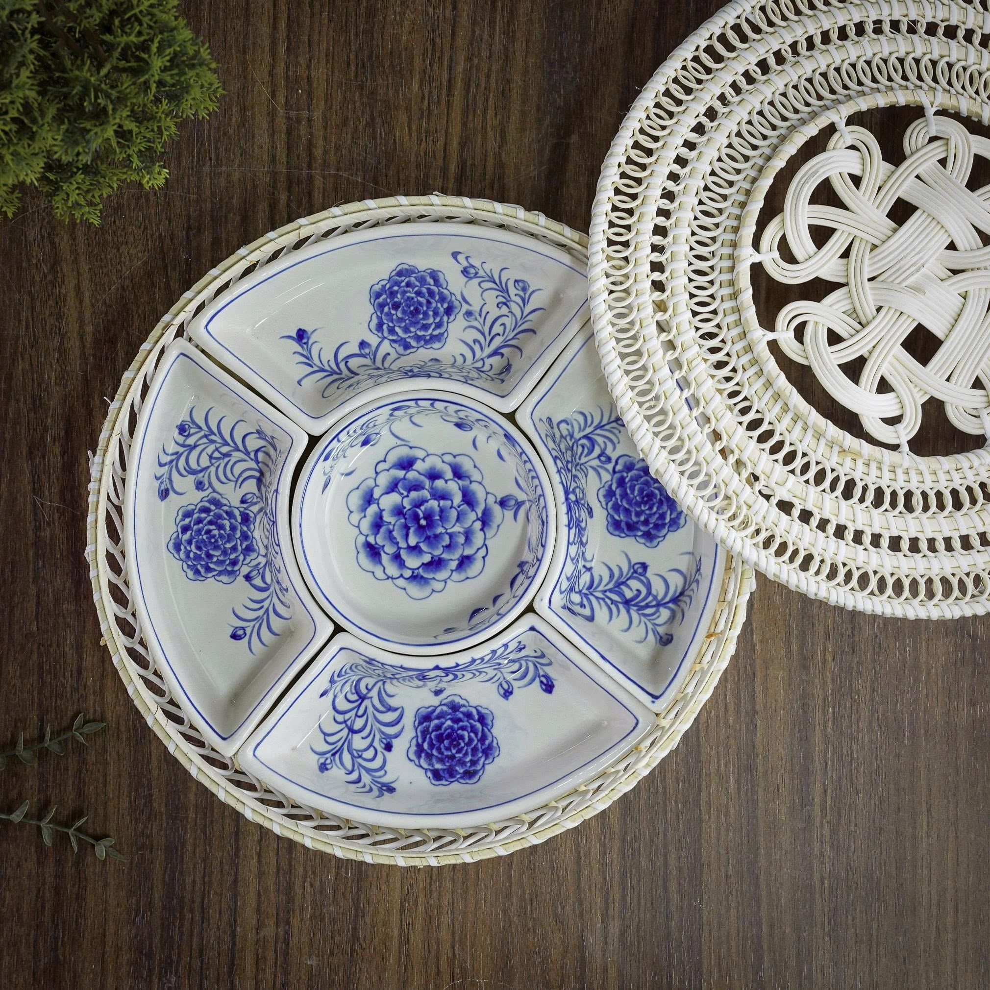  Khay đựng bánh kẹo Tết gốm sứ Bát Tràng BKCECN-9754 