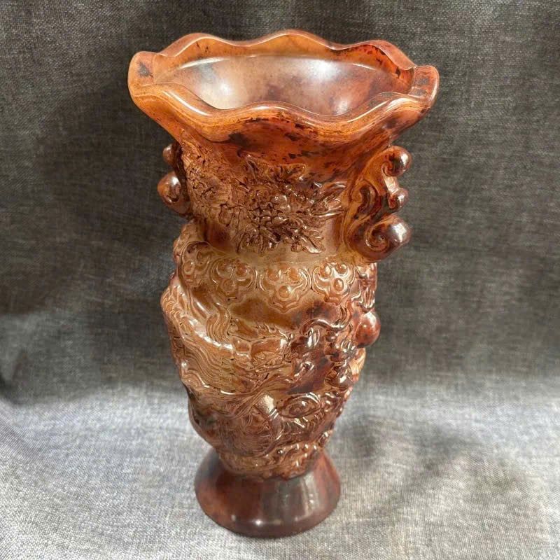  Bình hoa ngọc nguyên khối ngọc cũ sưu tầm BKSTCN-9533 